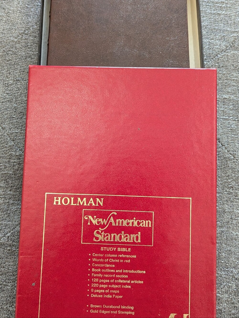 New American Standard Bible  Holman Brown Leather in Box